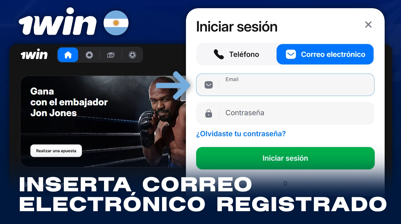 Introduce tu correo electrónico registrado para autorizar en 1Win Argentina