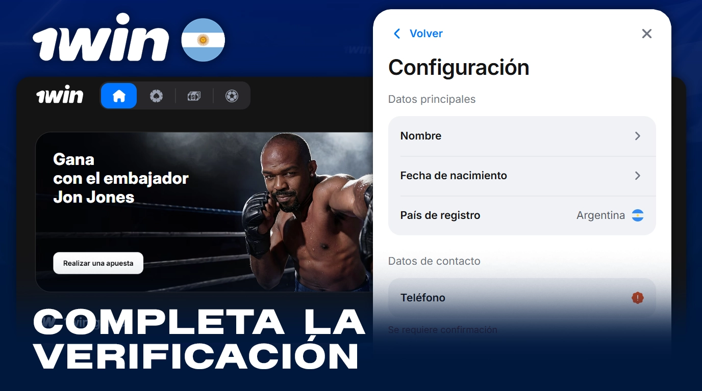 Confirma tu identidad si es necesario en 1Win Argentina