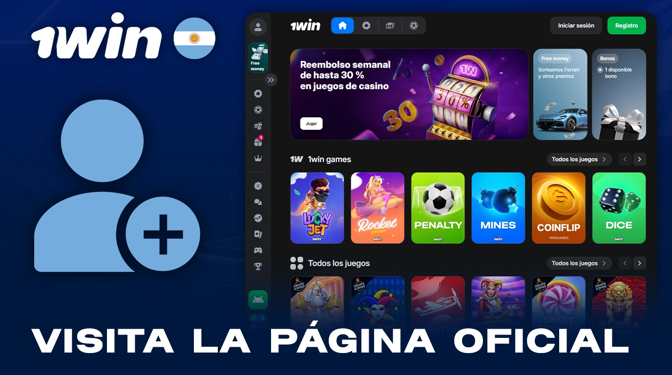 Visita el sitio web del casino online 1Win Argentina