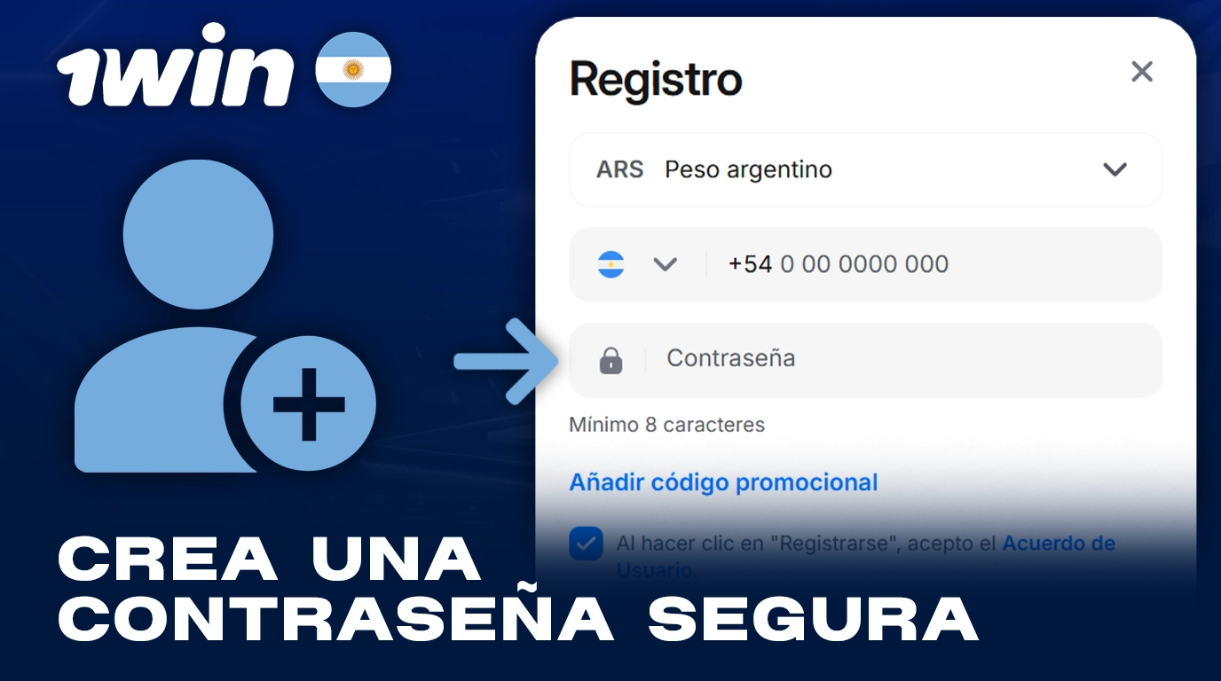 Crea una contraseña segura para registrarte en 1Win Argentina
